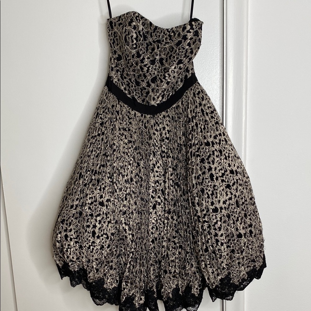 Elegant Black and Gray Lace Dress